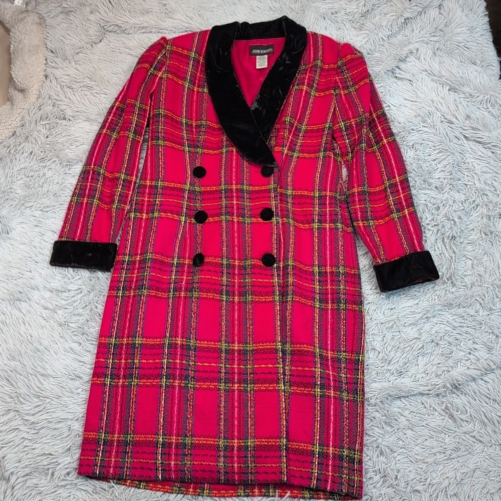 Vintage‎ John Roberts Jacket Womens 6 Red Trench Coat Soft Preppy Lightweight